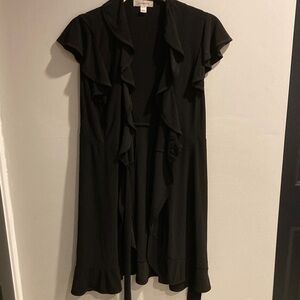 dressbarn Black Ruffle Sleeve Dress